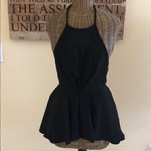 NWT Do+Be Kerrigan Peplum Top S Black